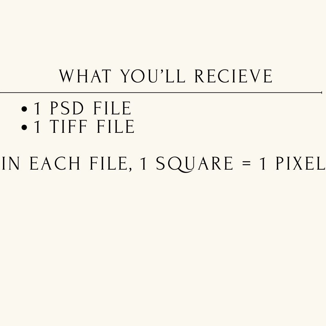 Text on a white background indicating files you will receive with purchase