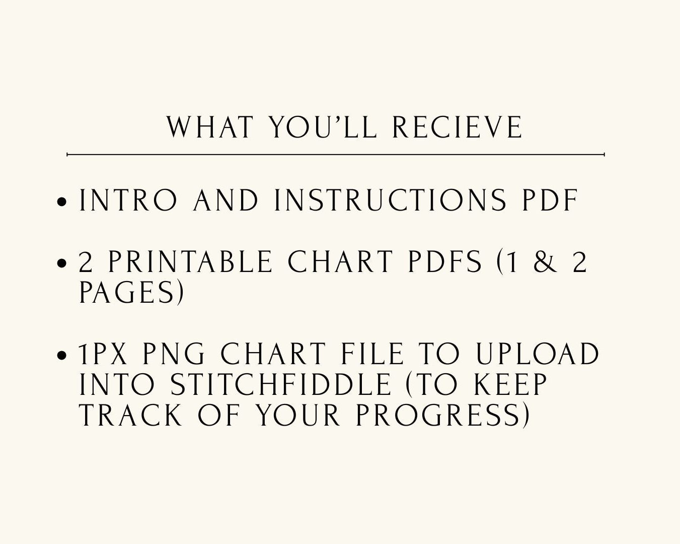 List of items included in a product package on a white background